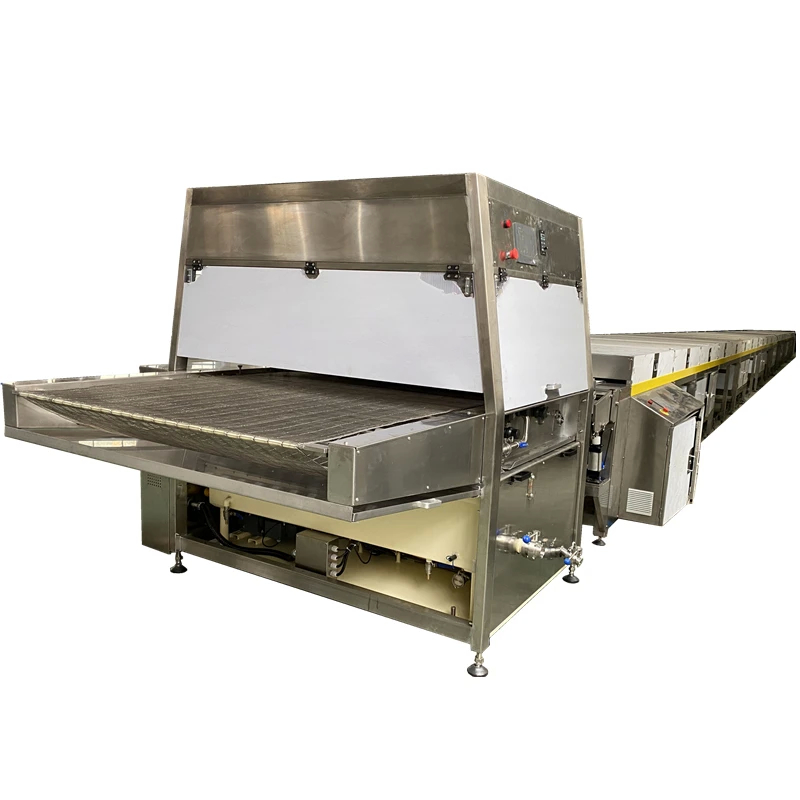 900 MM Belt Chocolate Coater Enrobing Line With Customized Voltage And Copeland Cooling Compressor