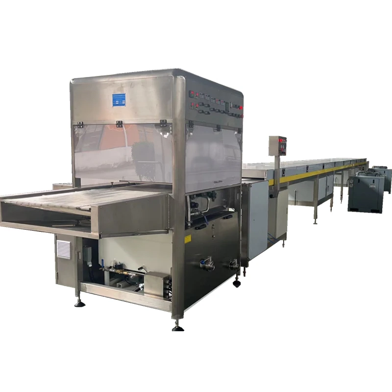 Automatic Chocolate Enrobing Machine With 304 Stainless Steel Build And 18M Cooling Tunnel For Bakery